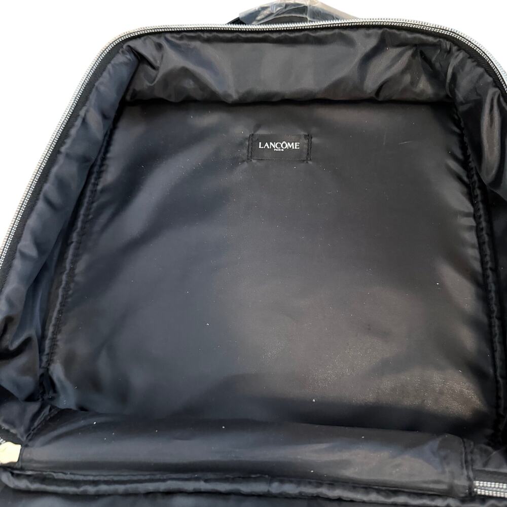 NWOT Lancôme Black‎ Zip up travel bag tote classy makeup toiletries - Picture 5 of 10
